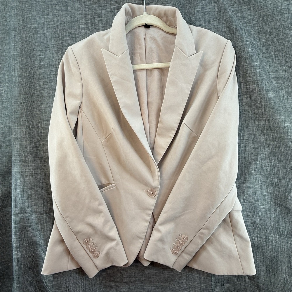 Express Editor Career Suit Jacket Blazer Long Size 14‎ Sleeve Slim fit Girl Pink